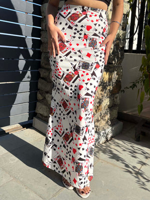 TANDUL Women Unique Playing Cards Skirt