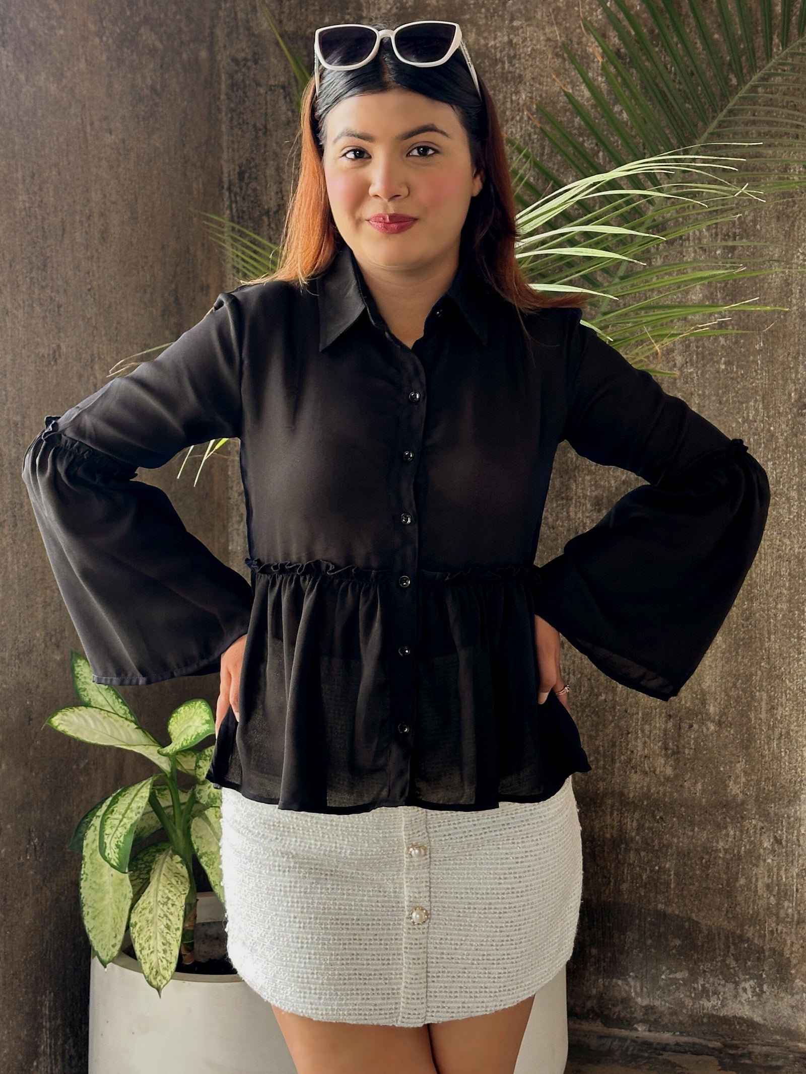 TANDUL Women Black Full Sleeve Shirt