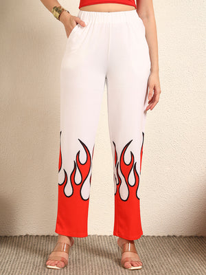 TANDUL Women Striking Flame-Emblazoned Trouser