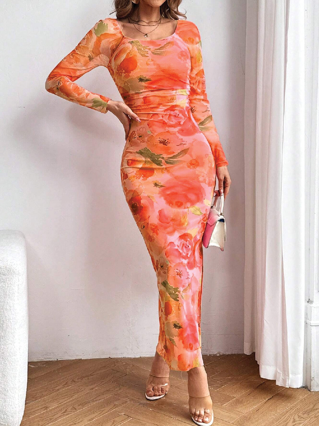 TANDUL  Women Bodycon Orange Dress