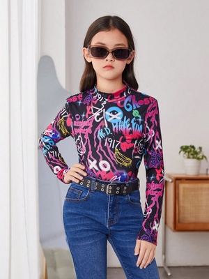 TANDUL Girls Casual Lycra Blend Top  (Multicolor, Pack of 1)