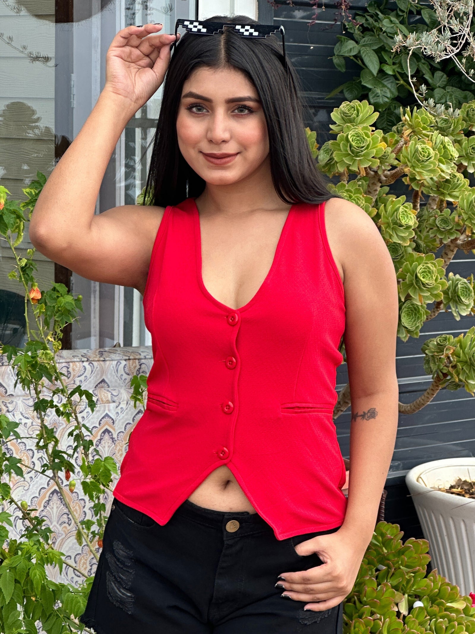 TANDUL Women Stylish Red Waistcoat