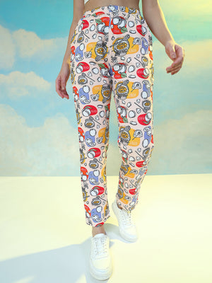 TANDUL  Women Regular Fit Multicolor Lycra Blend Trousers