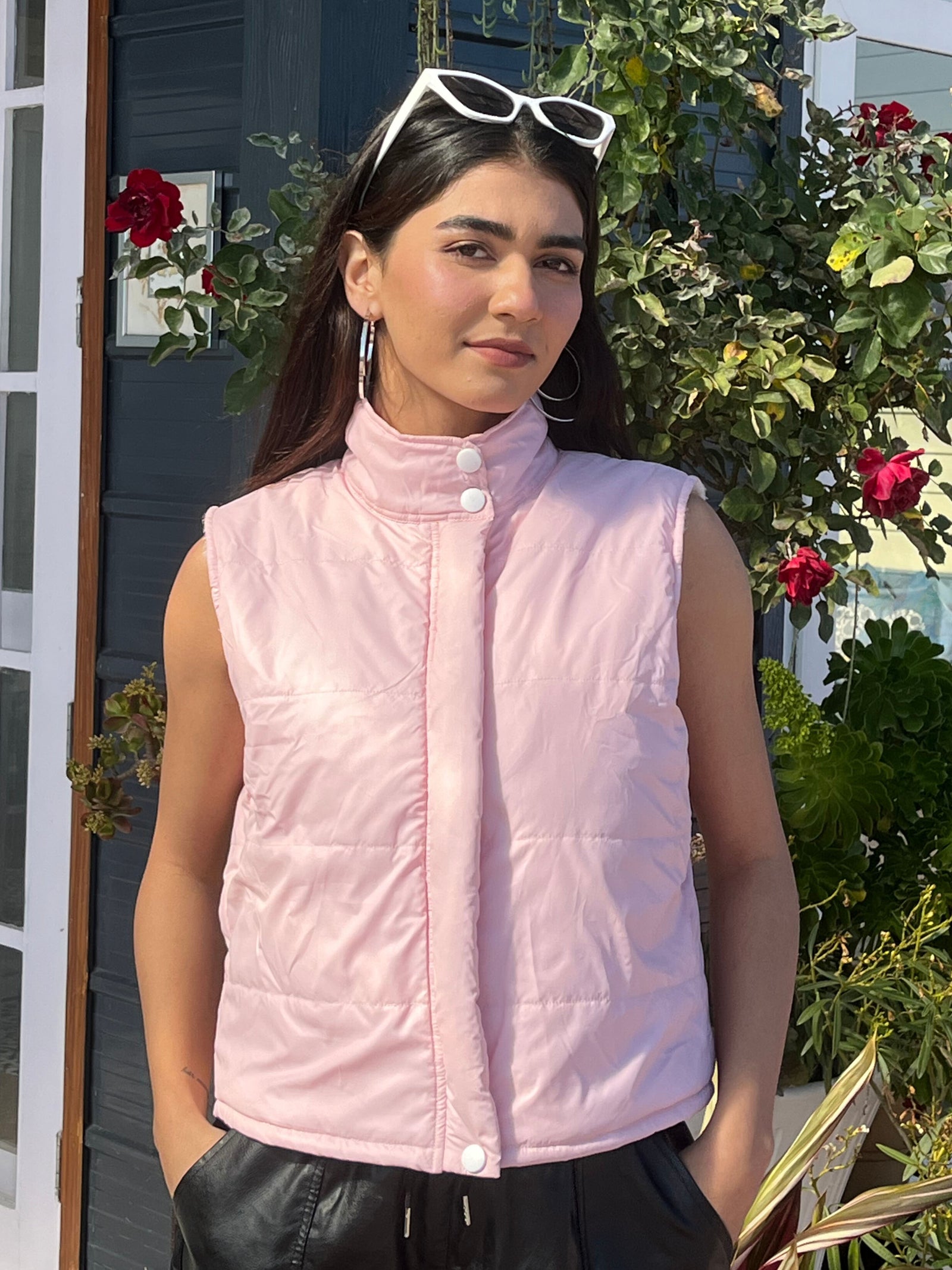 TANDUL Women Chic Pink Sleeveless Jacket