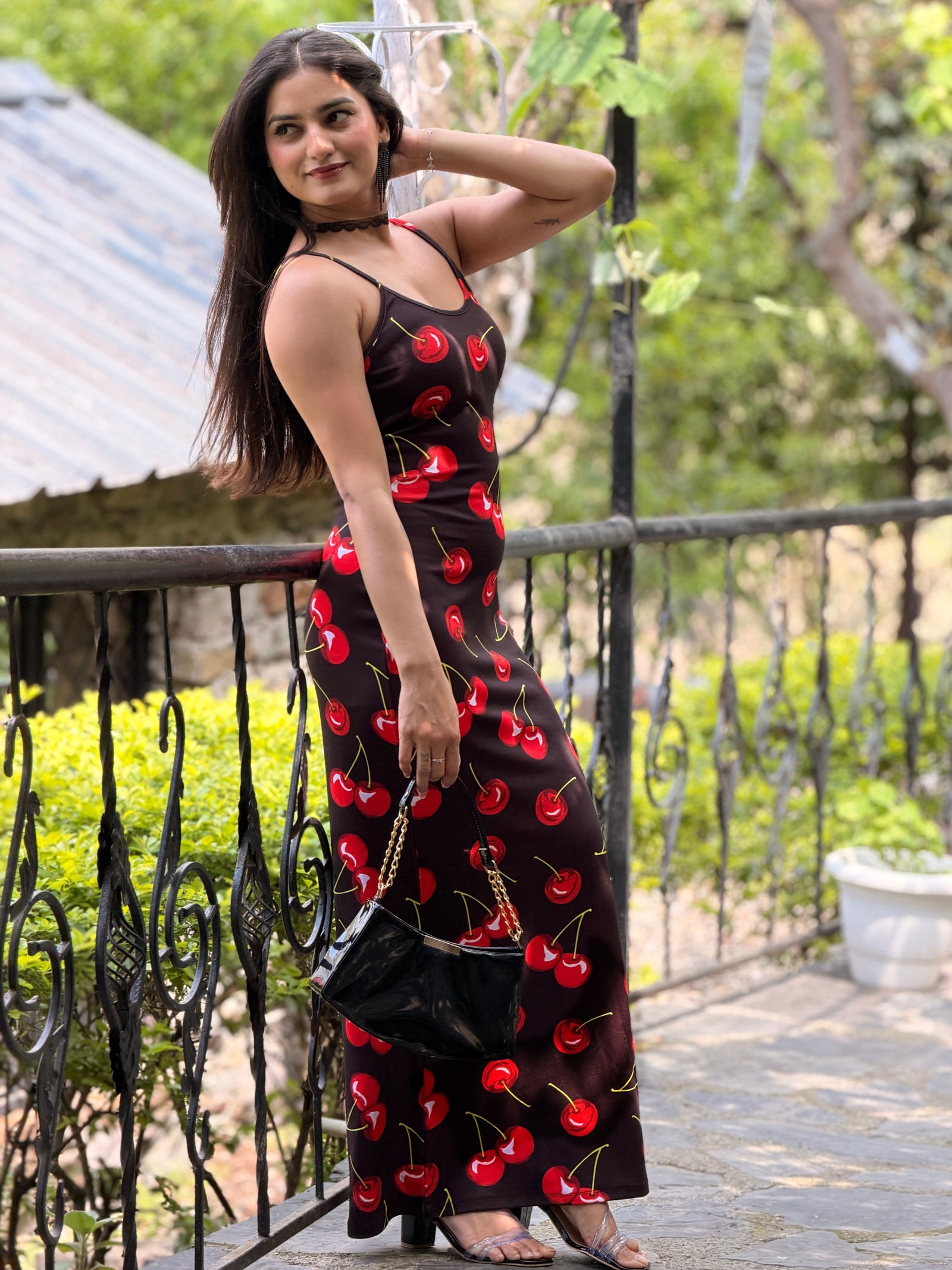 TANDUL Women Charming Cherry Printed Dress