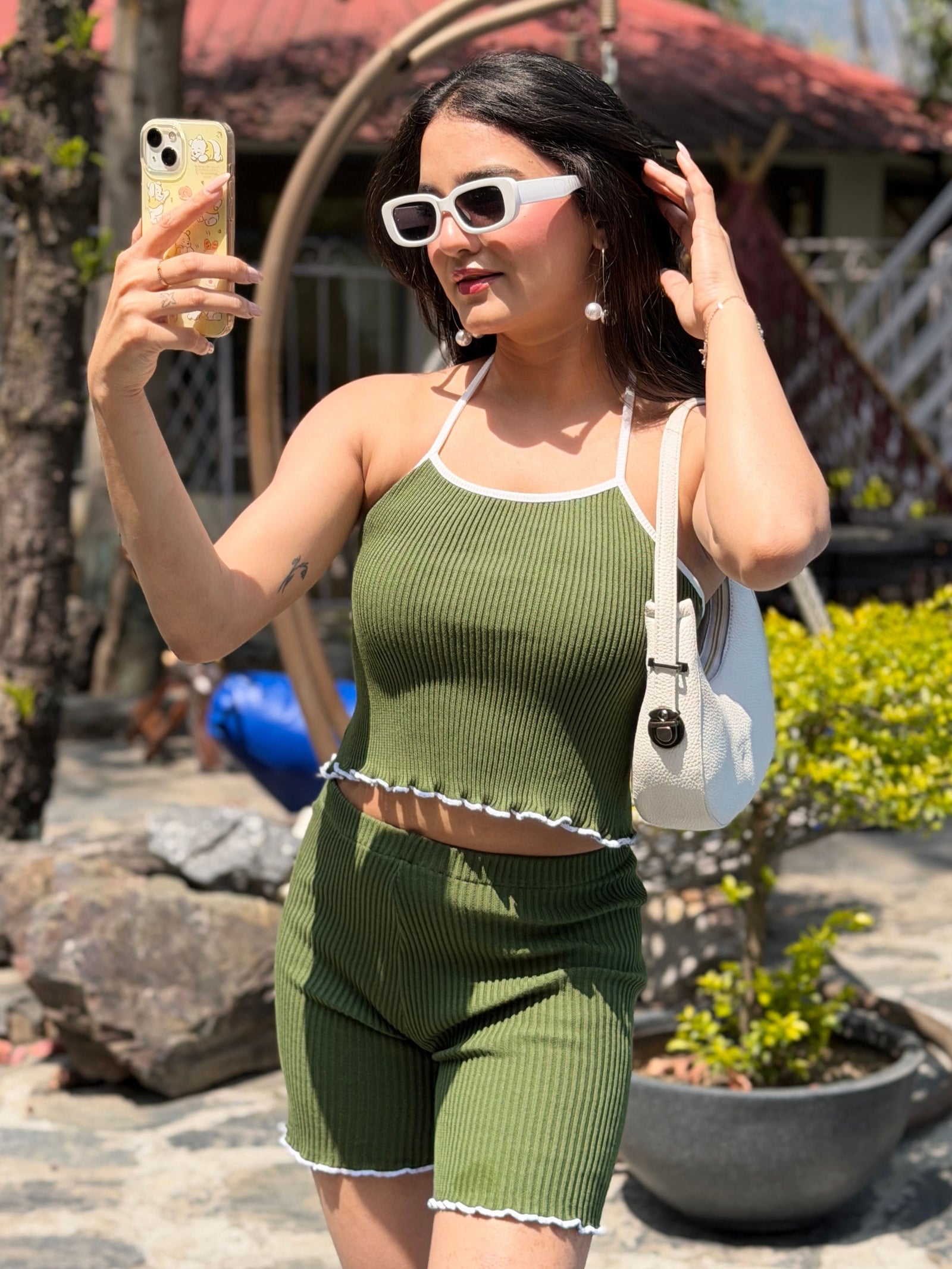 TANDUL Women Stylish Green Knitted Co-ord Set