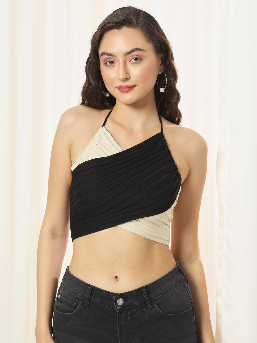 TANDUL  Casual Sleeveless Solid Women Black Top