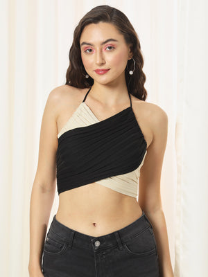 TANDUL  Casual Sleeveless Solid Women Black Top