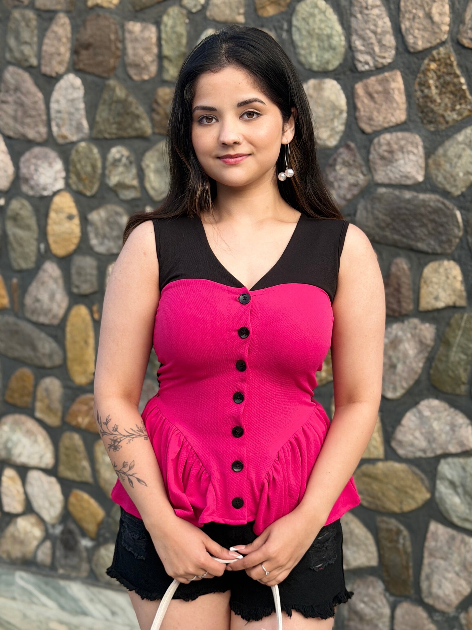 TANDUL Women Stunning Fuchsia Pink Top