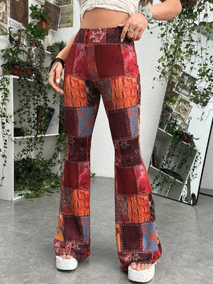 TANDUL  Women Regular Fit Multicolor Lycra Blend Trousers