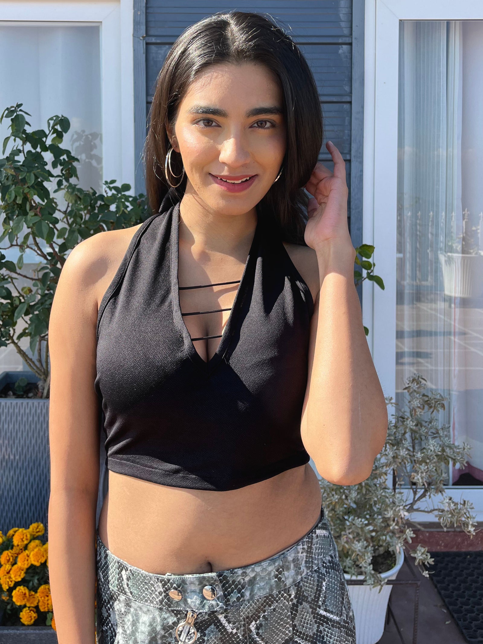 TANDUL Women Chic Black Crop Top