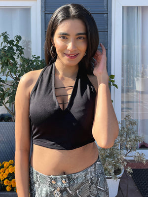 TANDUL Women Chic Black Crop Top