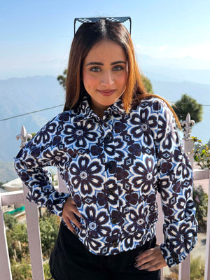 TANDUL Women Blue Floral Jacket