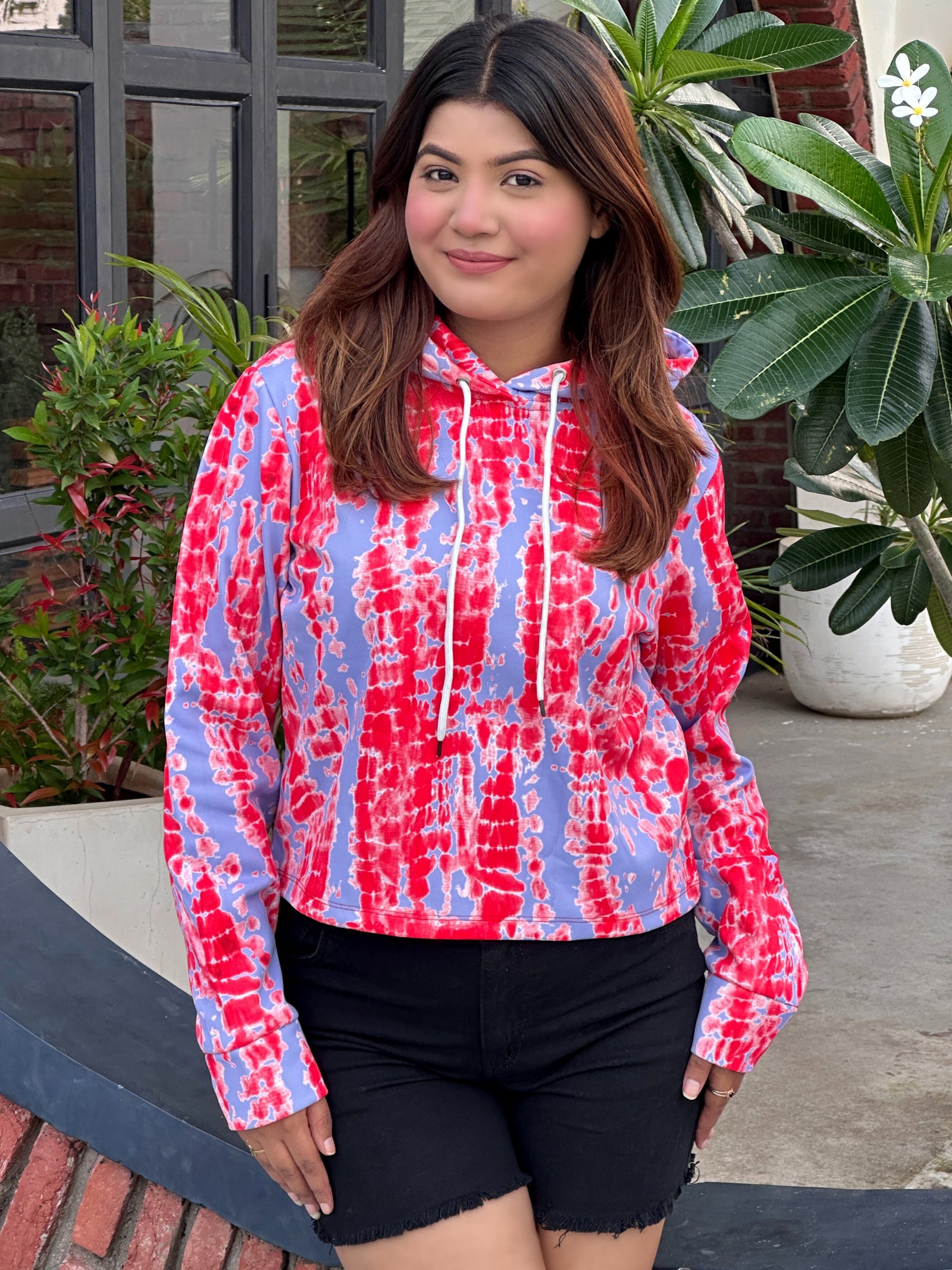 TANDUL Women Multicolor Tie Dye Hoodie