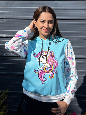 TANDUL Women Unicorn Printed Sweatshirt