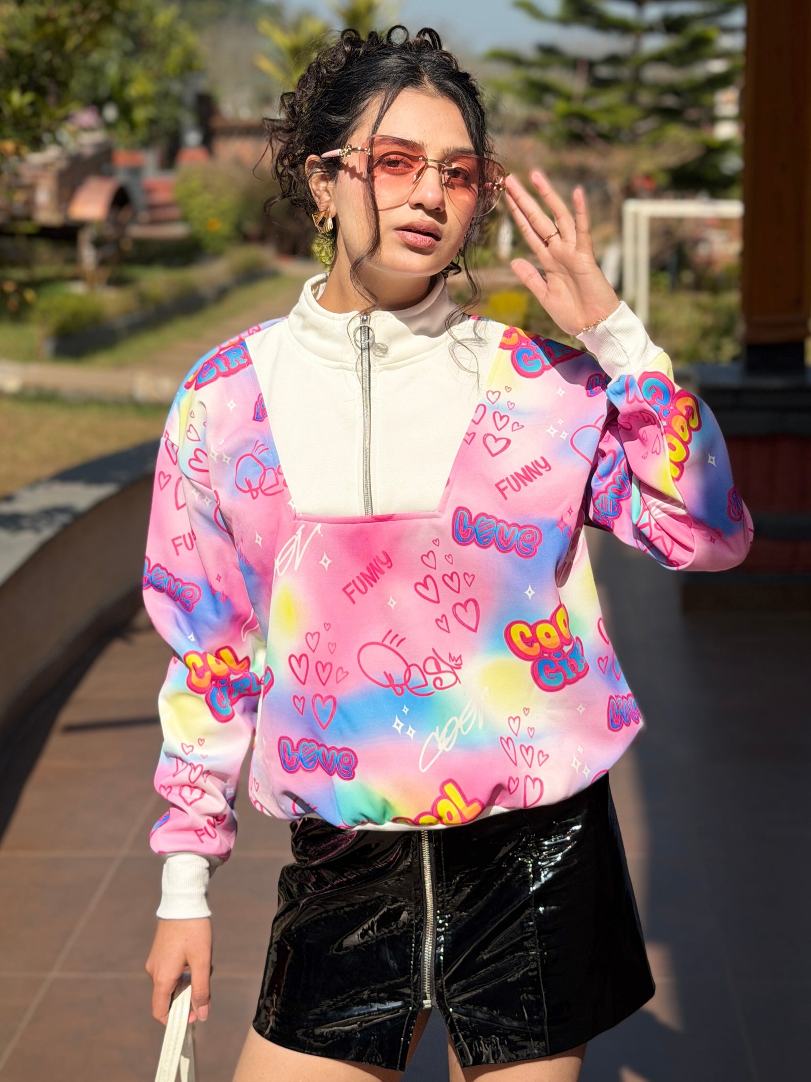 TANDUL Women Vibrant Pink Sweatshirt