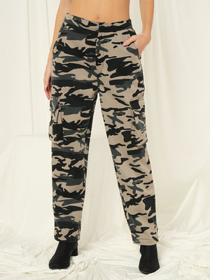 TANDUL  Women Regular Fit Khaki Lycra Blend Trousers