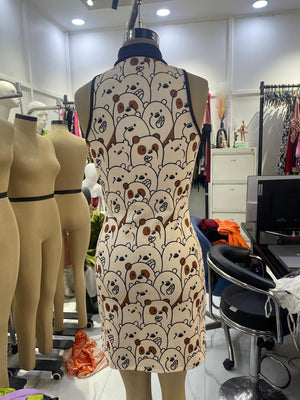 TANDUL Women Cutie Bear Printed Dress