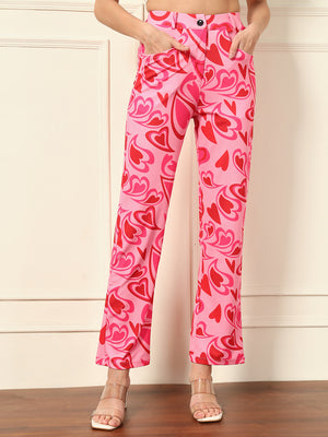TANDUL  Women Regular Fit Multicolor Lycra Blend Trousers