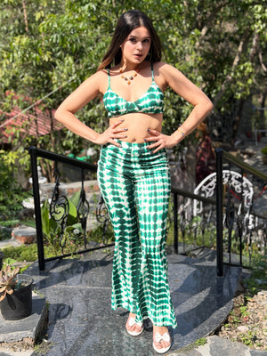 TANDUL Women Green Tie Dye Co-ords Set