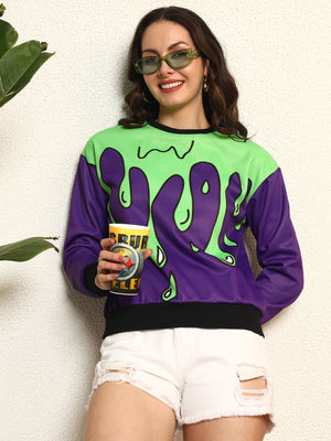 TANDUL Women Purple Printed Sweatshirt