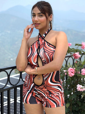 TANDUL  Women Bodycon Multicolor Playsuit