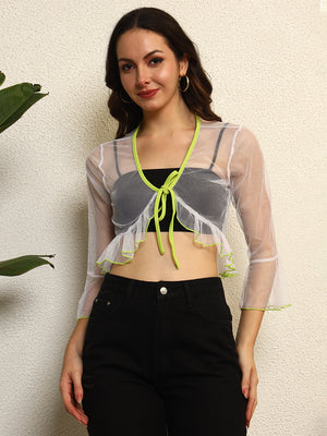 TANDUL Women White Net Shrug
