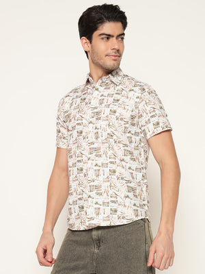 TANDUL  Men Regular Fit Printed Spread Collar Casual Shirt