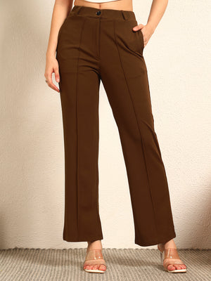 TANDUL Women Solid Brown Trouser