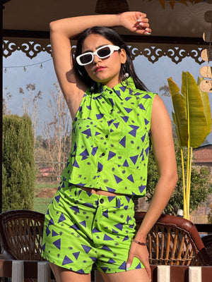 TANDUL Women Neon Green Printed Co-ord Set