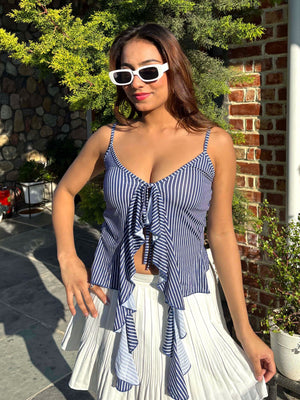TANDUL Women Stylish Blue Striped Top
