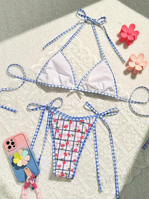 ELTIRE Printed Single Tie Strap Bikini Beachwear