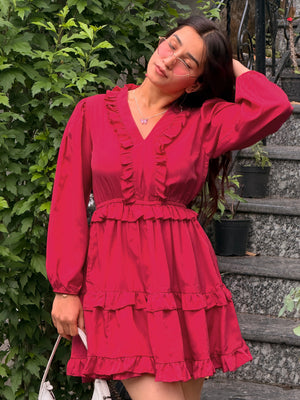 TANDUL WomenFuchsia Pink Flared Dress