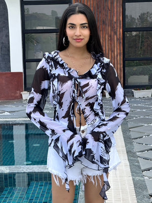 TANDUL Women Multicolor Georgette Top