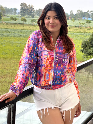 TANDUL Women Printed Puffer Jacket
