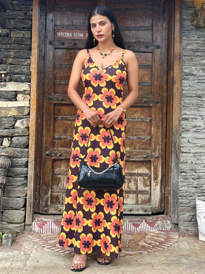 TANDUL Women's Vibrant Floral Printed Dress