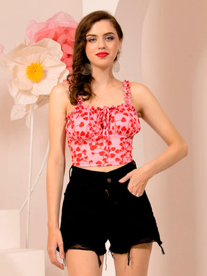 TANDUL  Casual Sleeveless Printed Women Multicolor Top