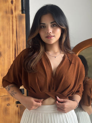 TANDUL Women Chic Brown Top