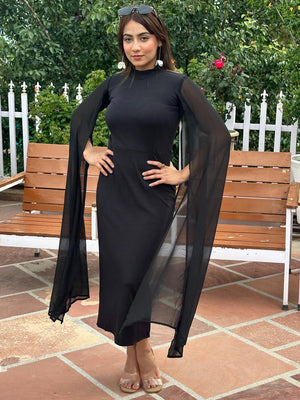 TANDUL  Women Bodycon Black Dress