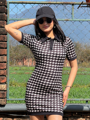 TANDUL Classic Check Printed  Dress