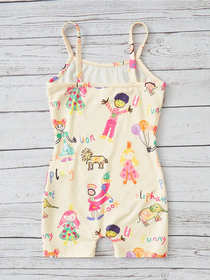 TANDUL Girls Above Knee Casual Dress (Multicolor, Sleeveless)