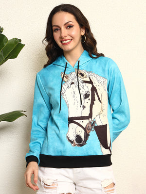 TANDUL Women Stunning Horse Printed Hoodie