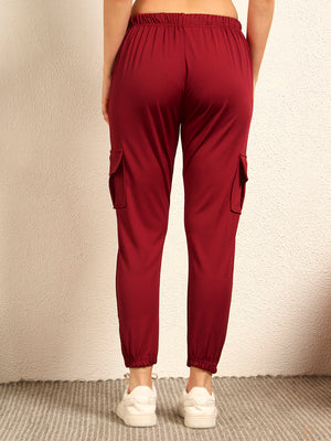 TANDUL  Regular Fit Women Red Viscose Blend Trousers