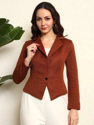 TANDUL Women Elegant Brown Blazer