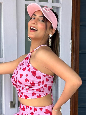 TANDUL Women Pink Heart Printed Top