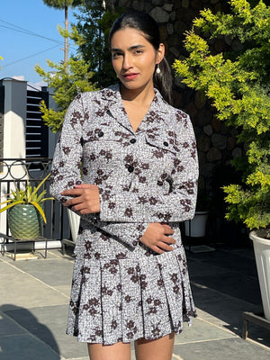 TANDUL Women Stunning Black and White Printed Co-ord Set