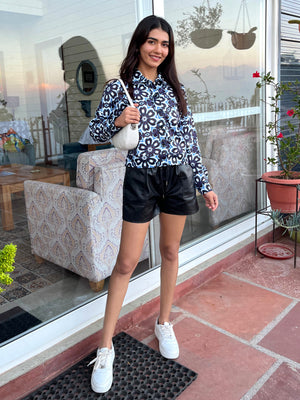 TANDUL Women Blue Floral Jacket