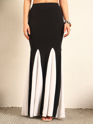 TANDUL Women Stunning Black and White Skirt