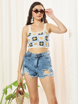 TANDUL  Casual Sleeveless Printed Women Multicolor Top