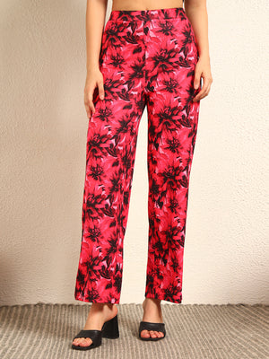 TANDUL  Women Pink Floral Printed Trouser